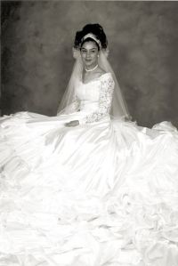 Bride in large dress