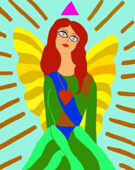 30 Angel with Heart painted