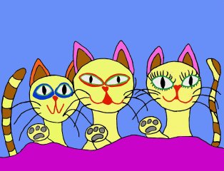 49 Three cats I painted